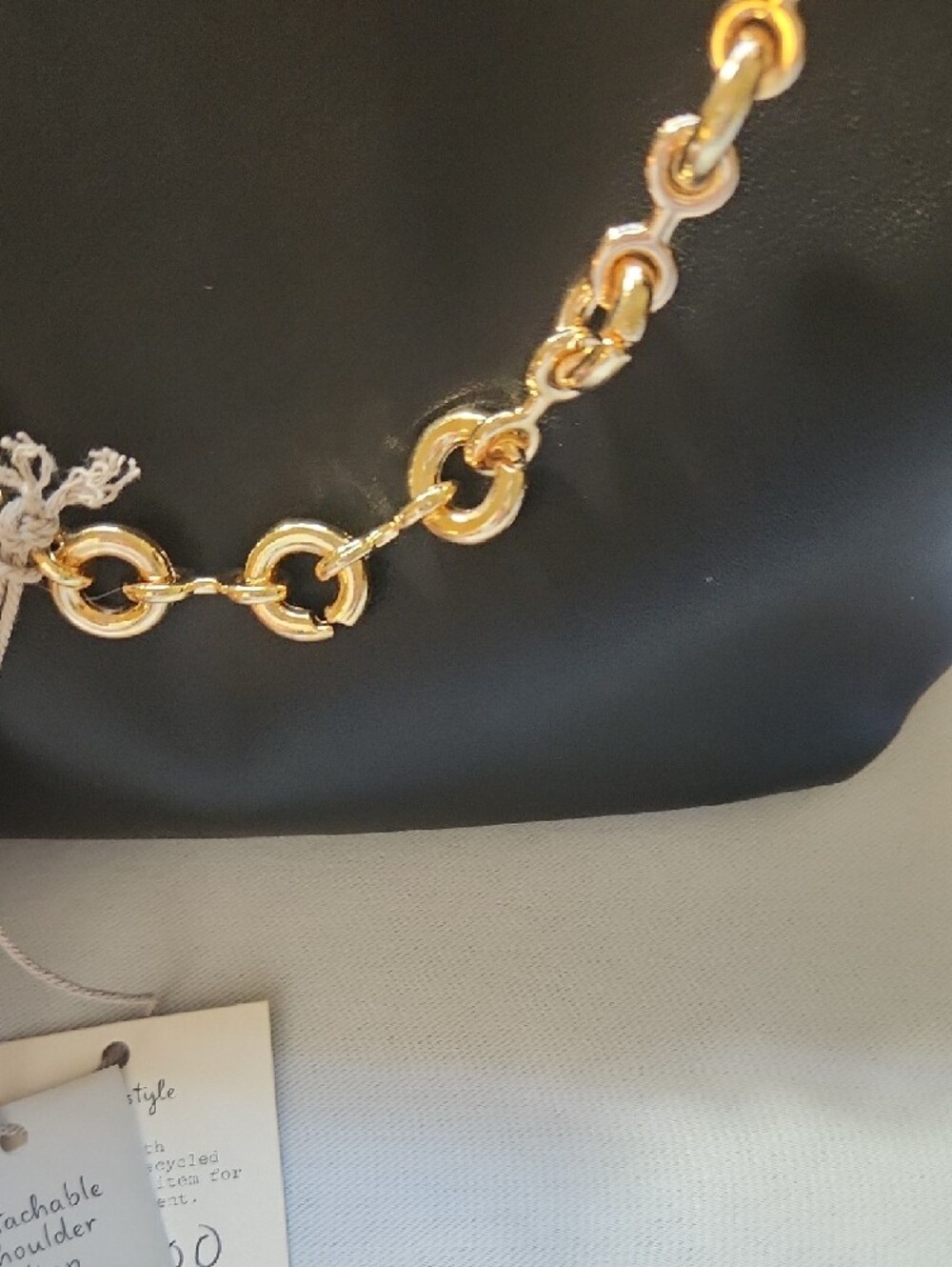 Universal Thread Black Shoulder Bag with Gold Chain Accent - Picture 3 of 8